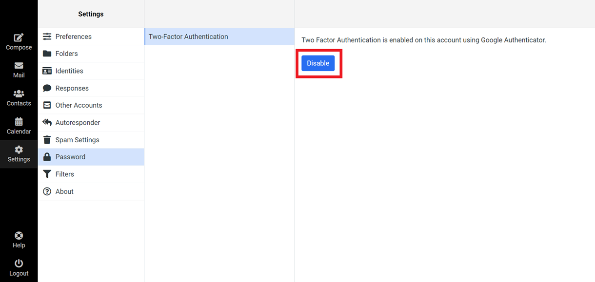 disable 2fa