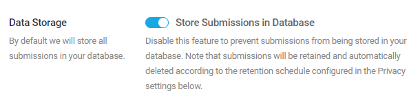 Enable store submissions in database