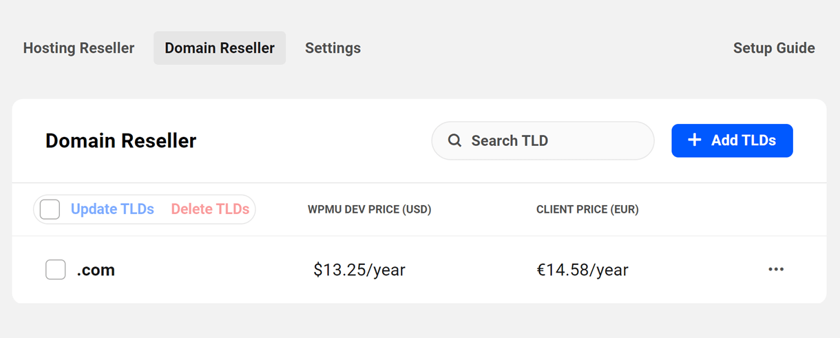 View domain reseller pricing