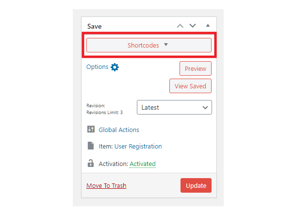 Available shortcodes for an E2Pdf template