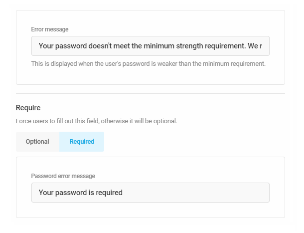 Customize error messages in Forminator registration form