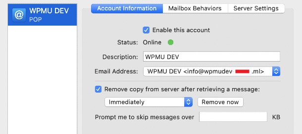 Apple Mail Configuration options
