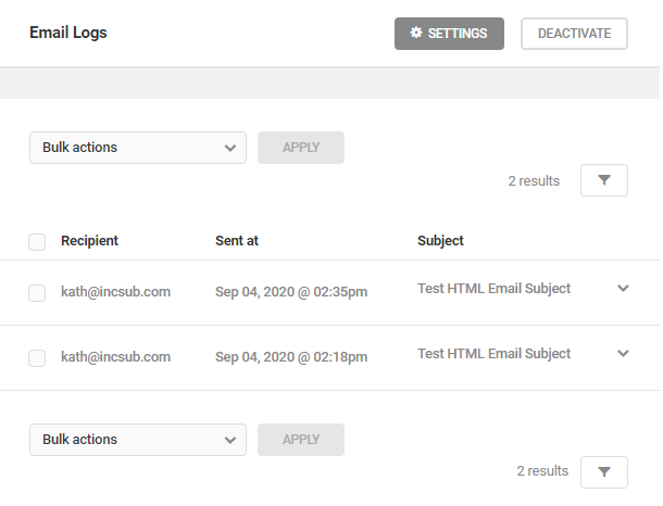 email logs
