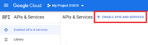 Enable APIs and Services