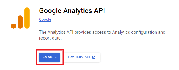 Enable Google Analytics API