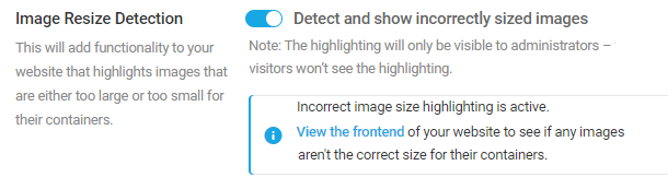 enable image resize detection