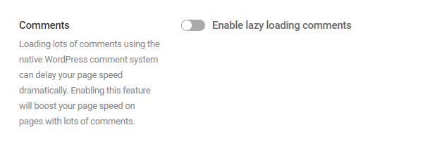 Enable lazy loading for comments
