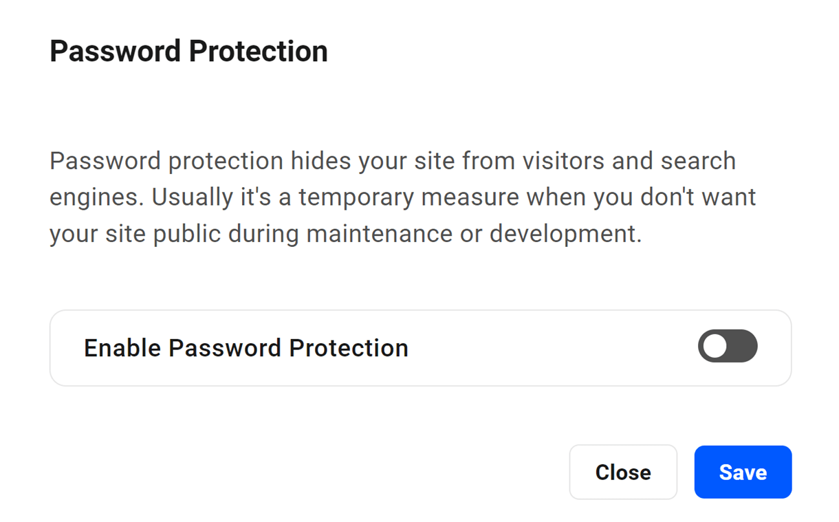 enable password protection