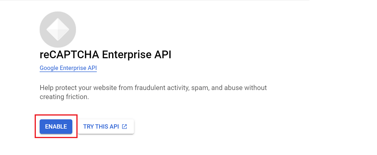 Enable recaptcha enterprise api option