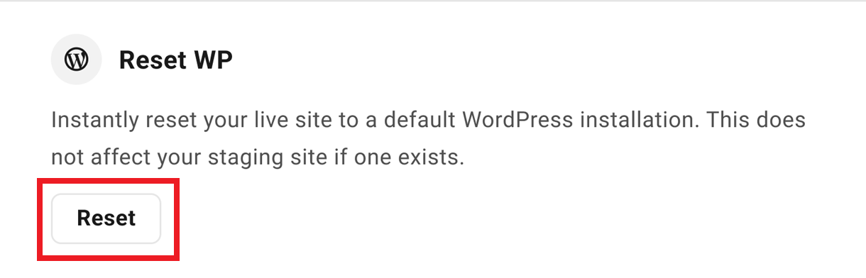 enable reset wp