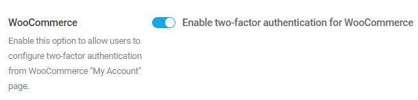 Enabling users to configure two-factor authentication on WooCommerce My Account page