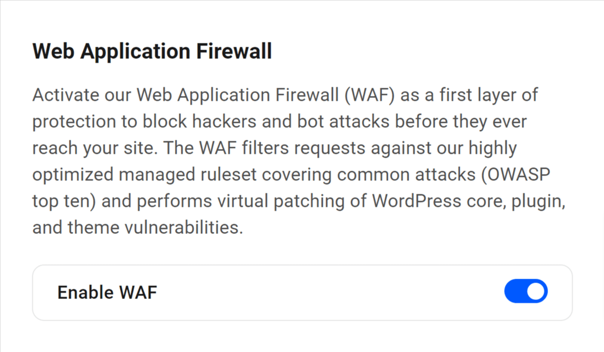 enable waf