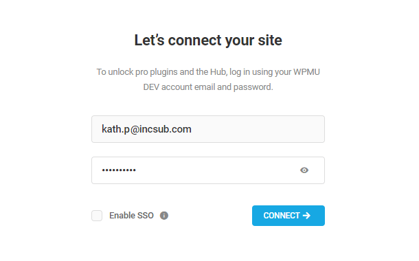 enter account credentials
