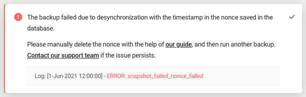 Error: snapshot_failed_nonce_failed