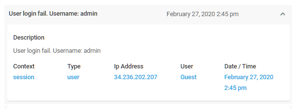 Event log details in Defender audit logging