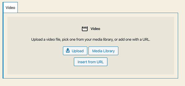 Example of Gutenberg video block.