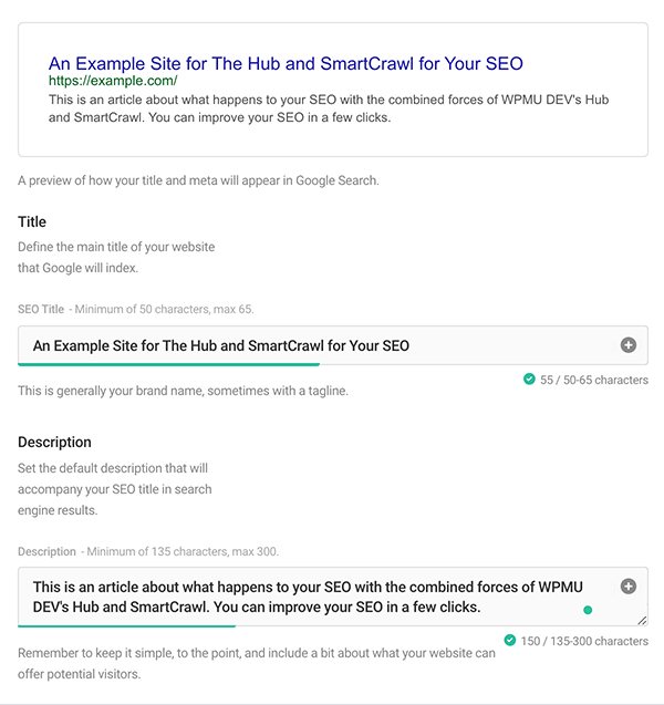 Example preview of appearance on Google.