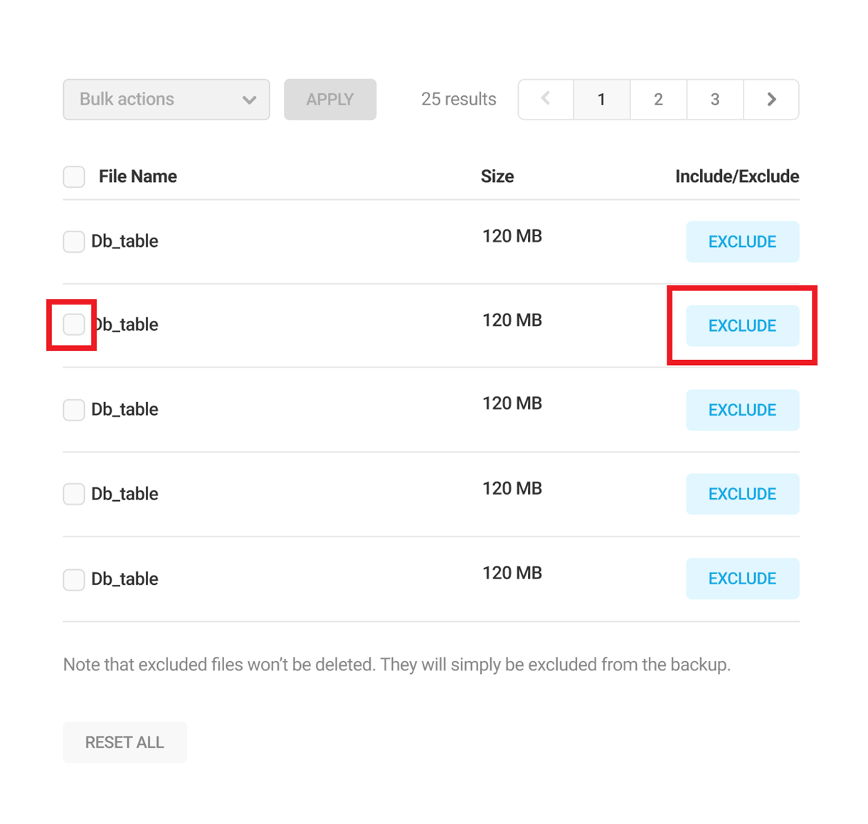 exclude large database files