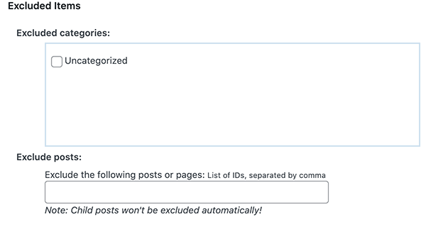 Excluded items.