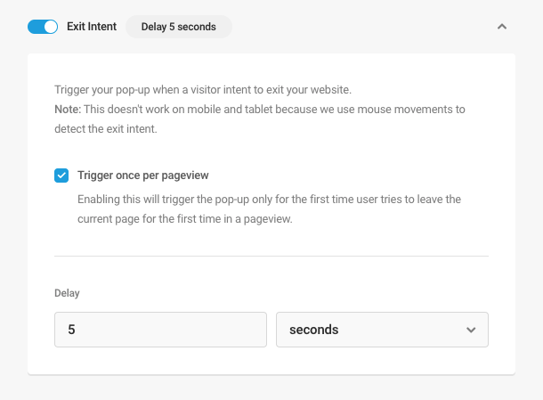 Modal exit intent