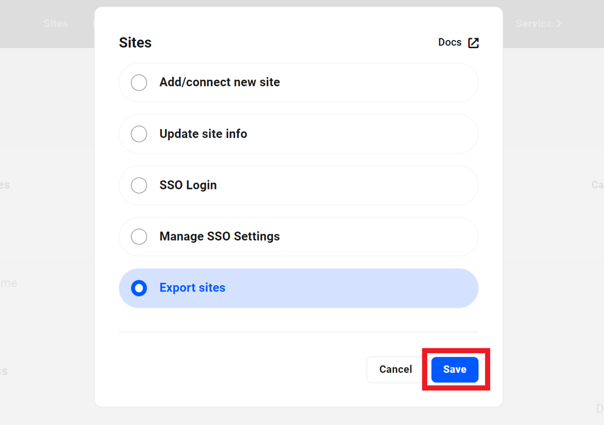 export sites caps