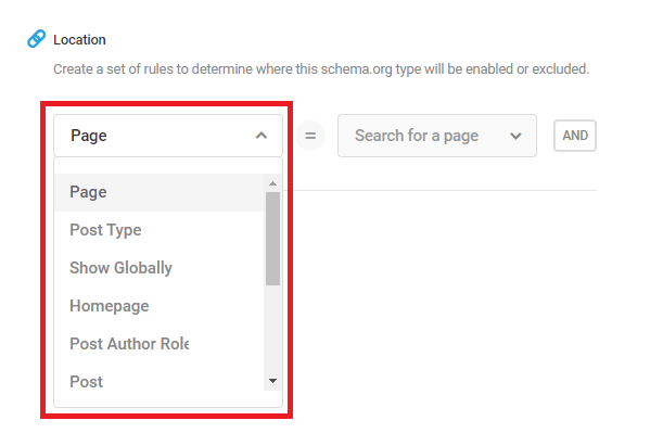 first location for schema type