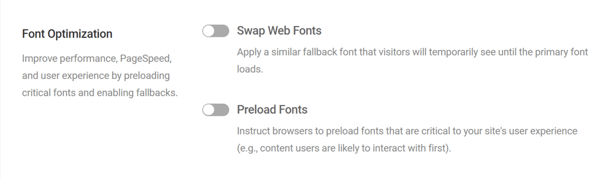 font optimization options