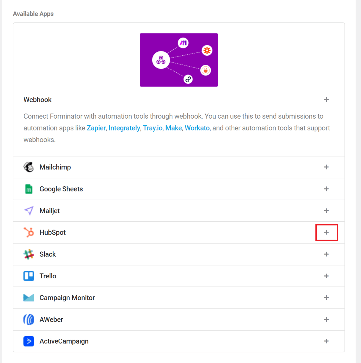 formi hubspot integration