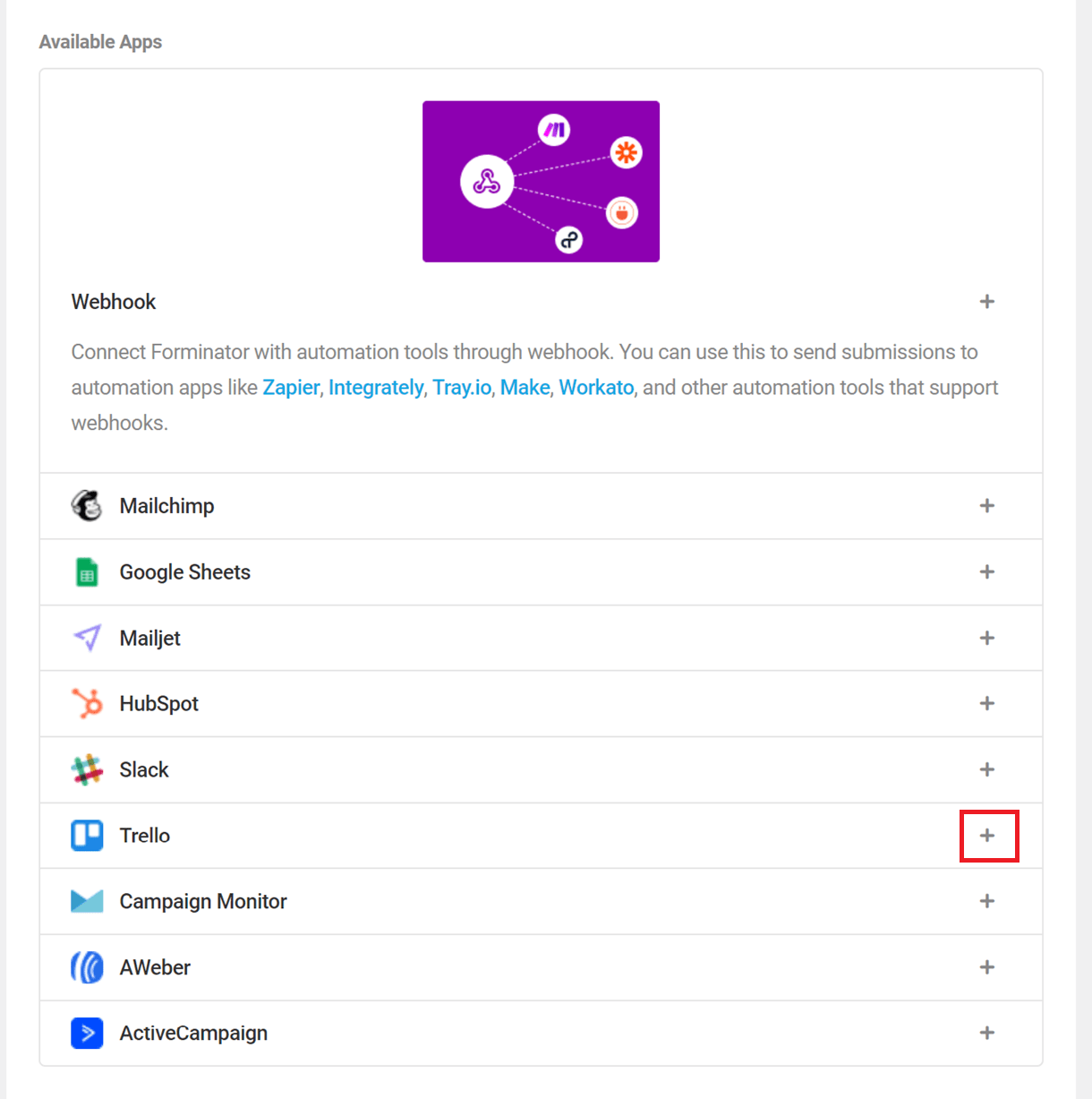 formi trello integration