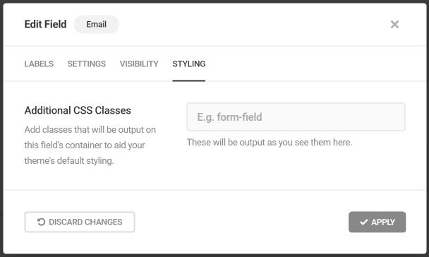 Add custom CSS classes to Forminator field