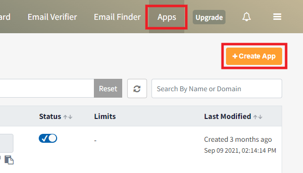 Create an app at Clearout