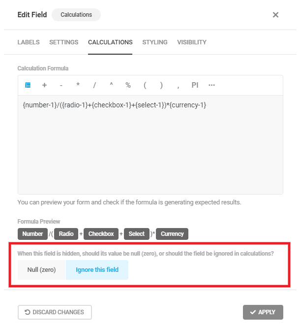 Set value in Calculations field if hidden