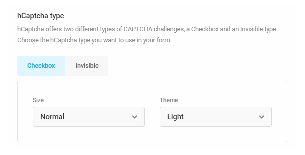 Using hCAPTCHA checkbox in a Forminator form