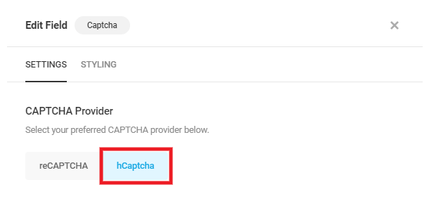 Using hCAPTCHA in a Forminator form
