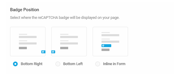 Set badge position for Google reCAPTCHA field in Forminator