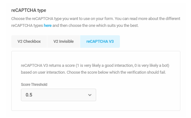 Using Google reCAPTCHA v3 in a Forminator form