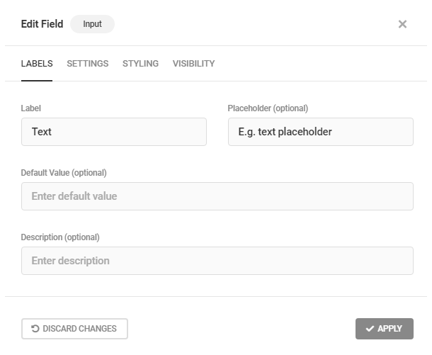 Edit Input field labels in Forminator