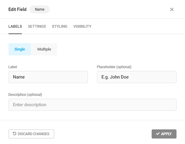 Using single name option for Forminator Name field