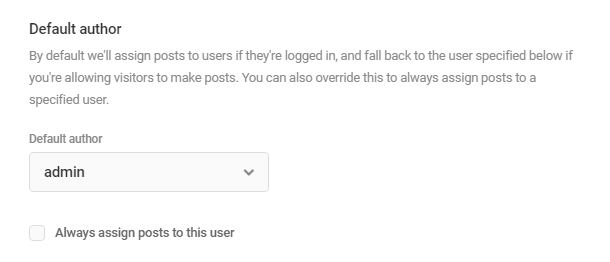 Set the default author for posts in Forminator Post Data field