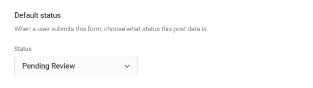 Select post status for posts in Forminator Post Data field