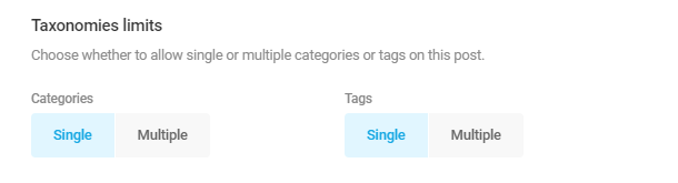 Allow single or multiple taxonomies in posts with Forminator Post Data field