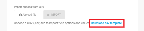 Bulk add options to radio field via csv file