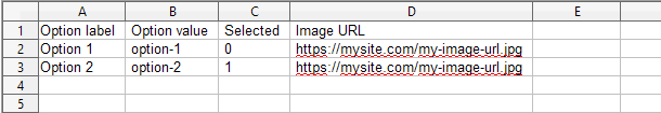 Bulk add options to radio field via csv file example