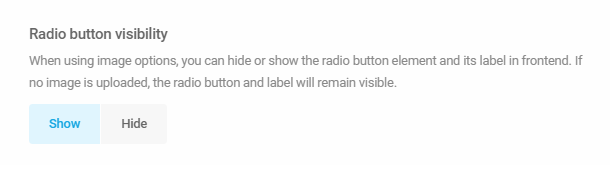 Select visibility option for radio labels