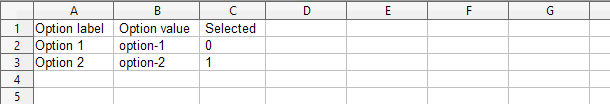 Bulk add options to select field via csv file example