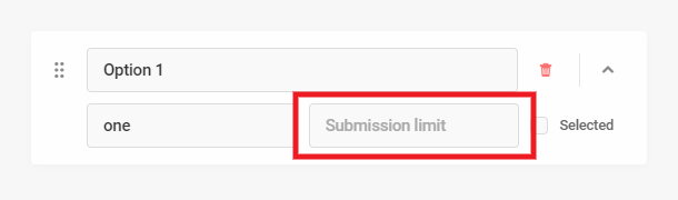 Set submission limit per select field option