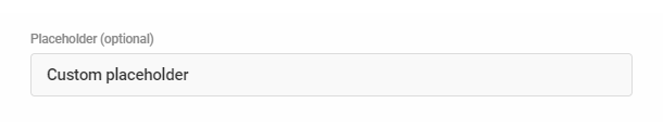 Select field placeholder