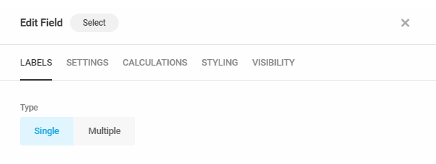 Choose Select field type