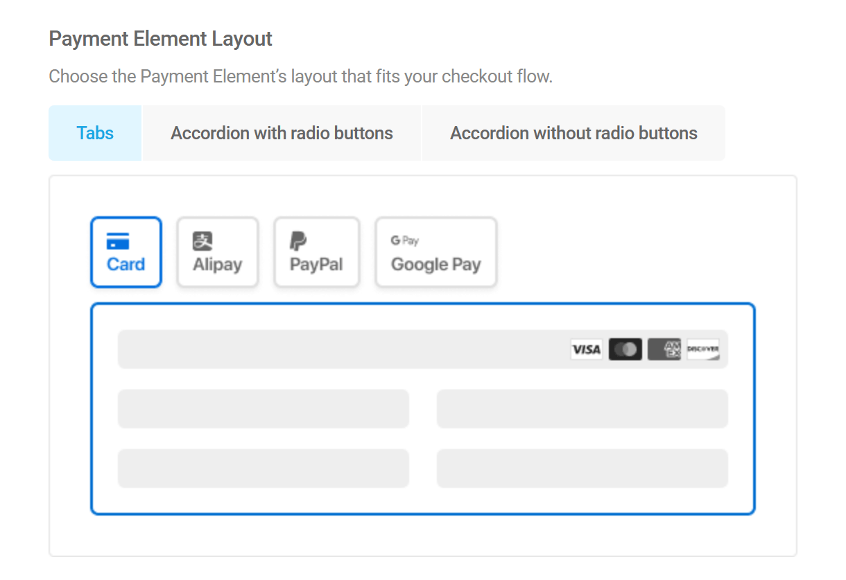 Customize the Stripe payment methods layout in Forminator