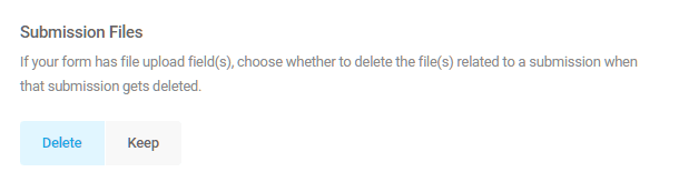 File options when deleting form submissions in Forminator